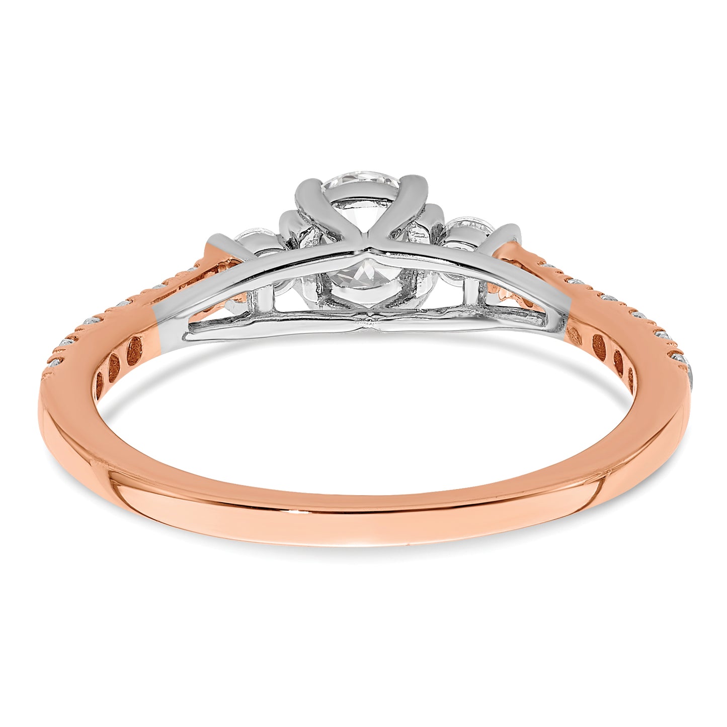 14K White/Rose Gold Rose 3/4 Ct. Lab Grown Diamond VS/SI+ G+ Petite Engagement Ring