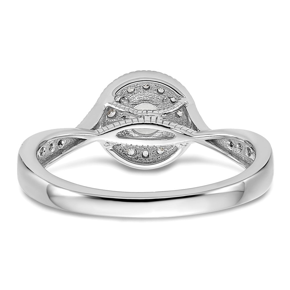 10k White Gold 1/2 Ct. Lab Grown Diamond VS/SI+ G+ Round Halo Engagement Ring