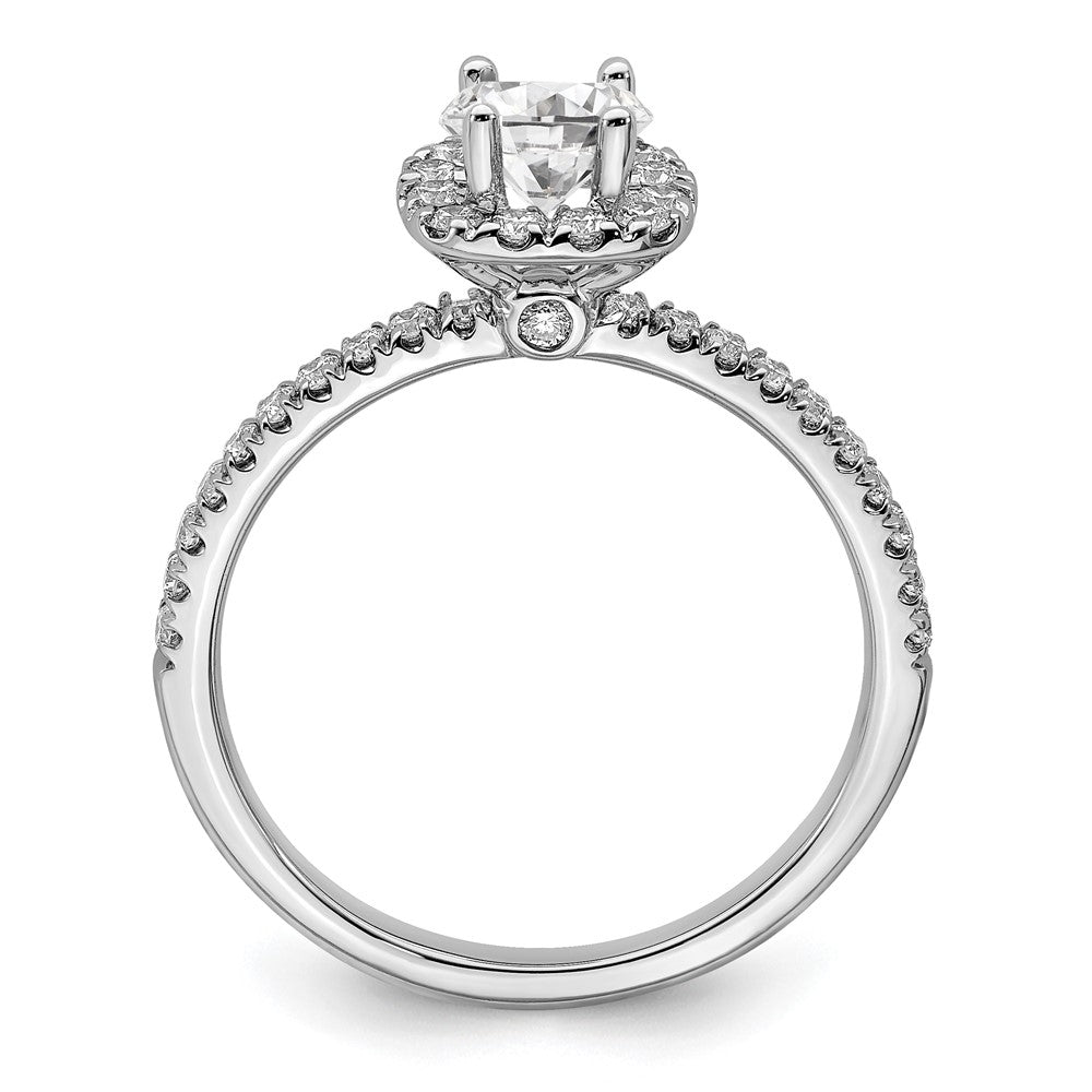 14k White Gold 3/4 Ct. Lab Grown Diamond VS/SI+ G+ Round Halo Engagement Ring