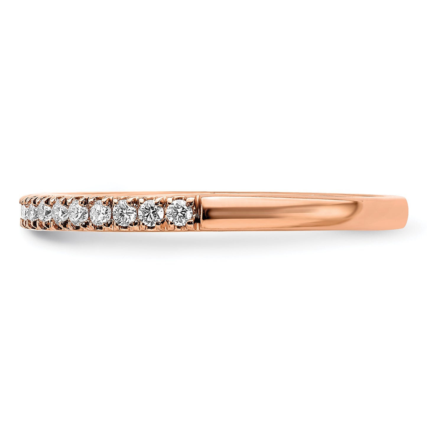 14k Rose Gold 1/4 Ct. Lab Grown Diamond VS/SI+ G+ Wedding Band Ring