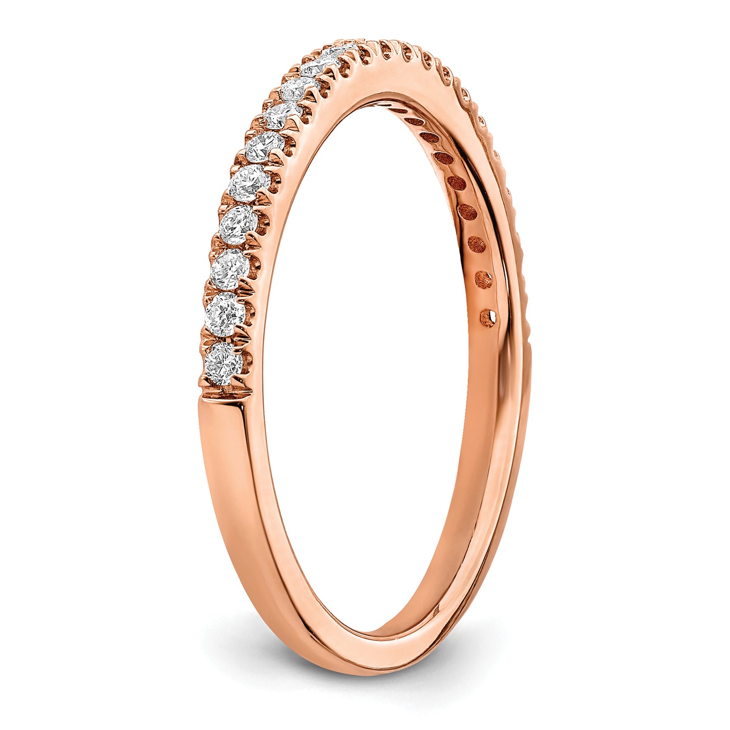 14k Rose Gold 1/4 Ct. Lab Grown Diamond VS/SI+ G+ Wedding Band Ring