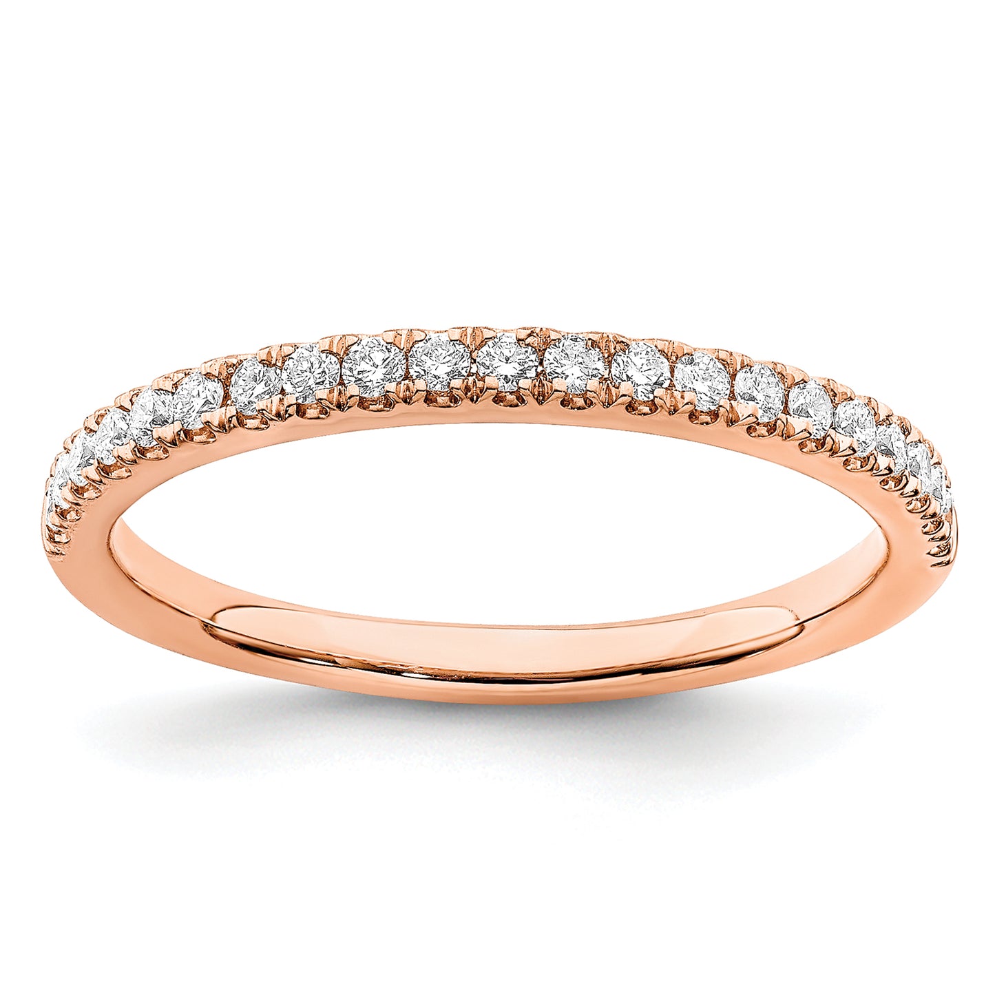 14k Rose Gold 1/4 Ct. Lab Grown Diamond VS/SI+ G+ Wedding Band Ring