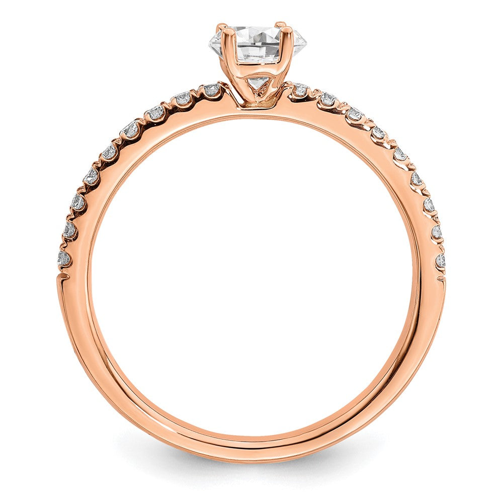 14k Rose Gold 1/2 Ct. Lab Grown Diamond VS/SI+ G+ Complete Round Engagement Ring
