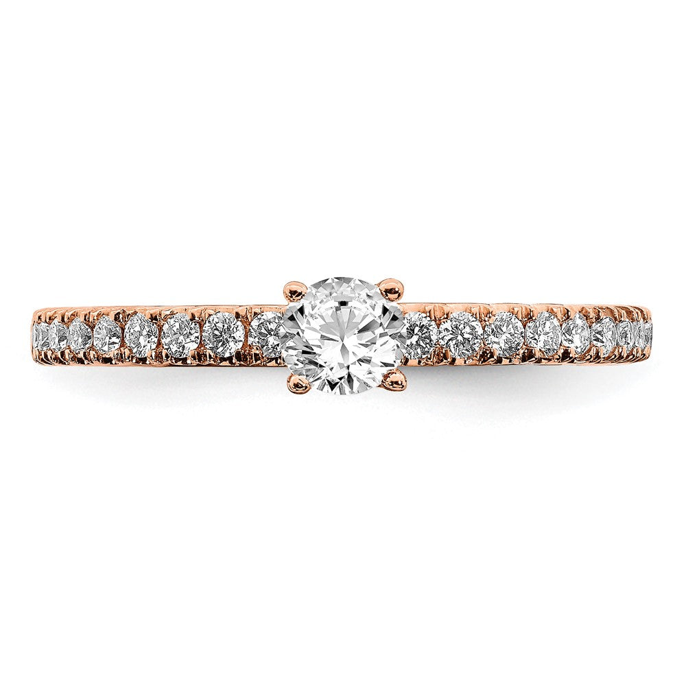 14k Rose Gold 1/2 Ct. Lab Grown Diamond VS/SI+ G+ Complete Round Engagement Ring