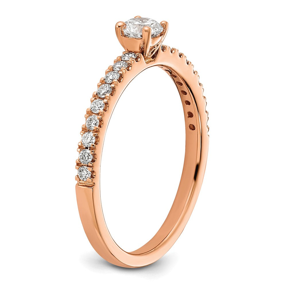14k Rose Gold 1/2 Ct. Lab Grown Diamond VS/SI+ G+ Complete Round Engagement Ring