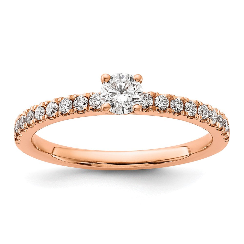 14k Rose Gold 1/2 Ct. Lab Grown Diamond VS/SI+ G+ Complete Round Engagement Ring