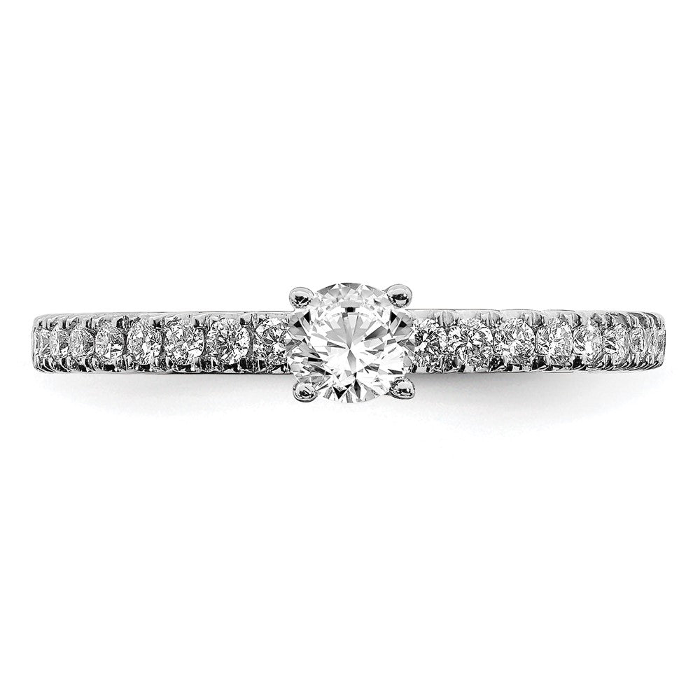 14k White Gold 1/2 Ct. Lab Grown Diamond VS/SI+ G+ Complete Round Size 7 Engagement Ring