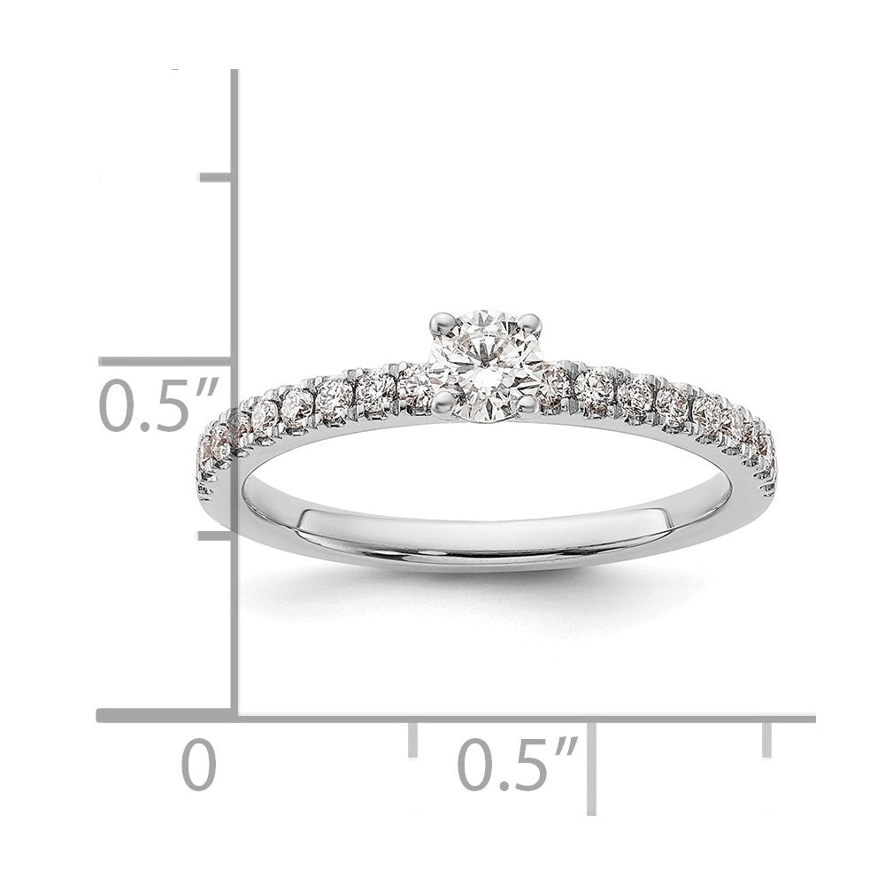 14k White Gold 1/2 Ct. Lab Grown Diamond VS/SI+ G+ Complete Round Size 7 Engagement Ring