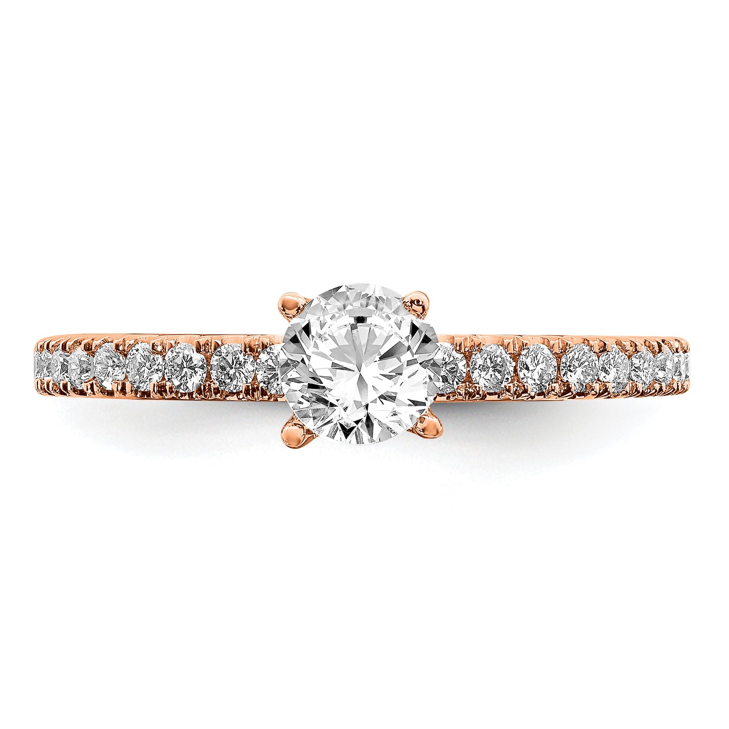 14k Rose Gold 3/4 Ct. Lab Grown Diamond VS/SI+ G+ Round Engagement Ring