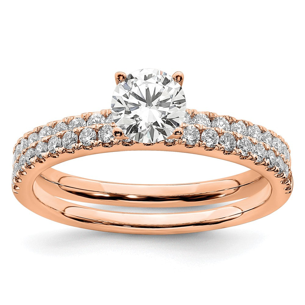 14k Rose Gold 3/4 Ct. Lab Grown Diamond VS/SI+ G+ Complete Round Engagement Ring