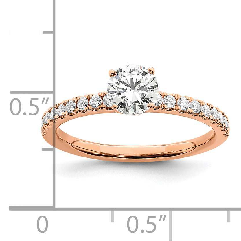 14k Rose Gold 3/4 Ct. Lab Grown Diamond VS/SI+ G+ Round Engagement Ring