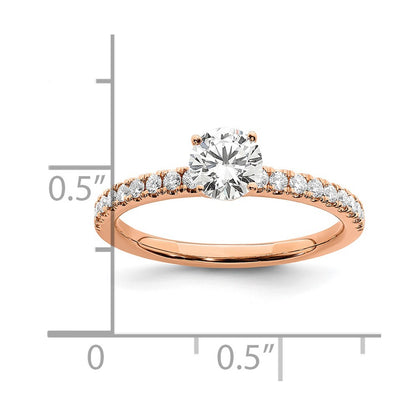 14k Rose Gold 3/4 Ct. Lab Grown Diamond VS/SI+ G+ Complete Round Engagement Ring