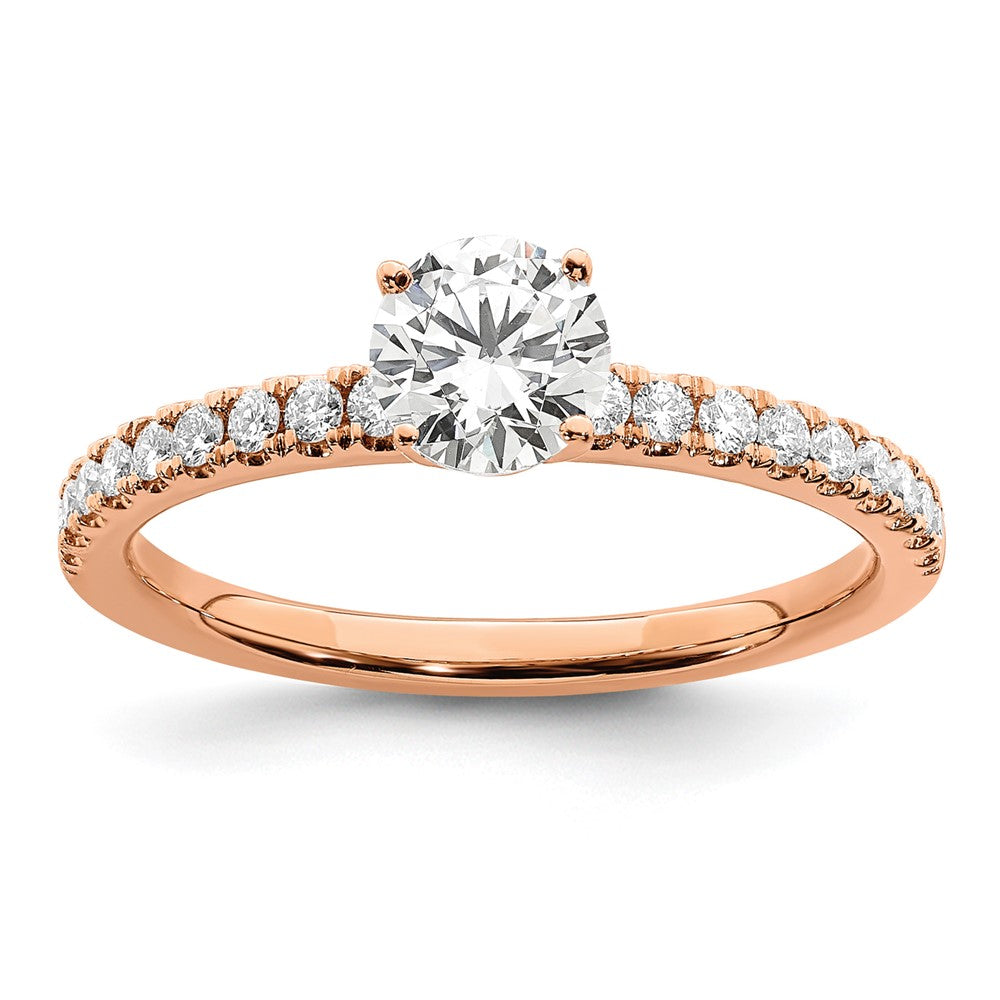 14k Rose Gold 3/4 Ct. Lab Grown Diamond VS/SI+ G+ Complete Round Engagement Ring