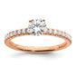 14k Rose Gold 3/4 Ct. Lab Grown Diamond VS/SI+ G+ Round Engagement Ring