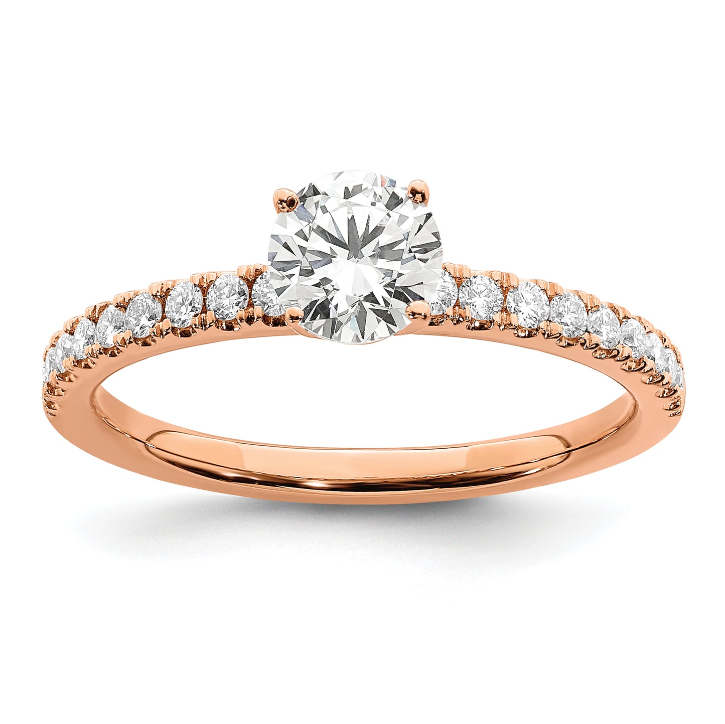 14k Rose Gold 3/4 Ct. Lab Grown Diamond VS/SI+ G+ Round Engagement Ring