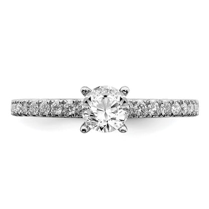 14k White Gold 3/4 Ct. Lab Grown Diamond VS/SI+ G+ Complete Round Size 6 Engagement Ring