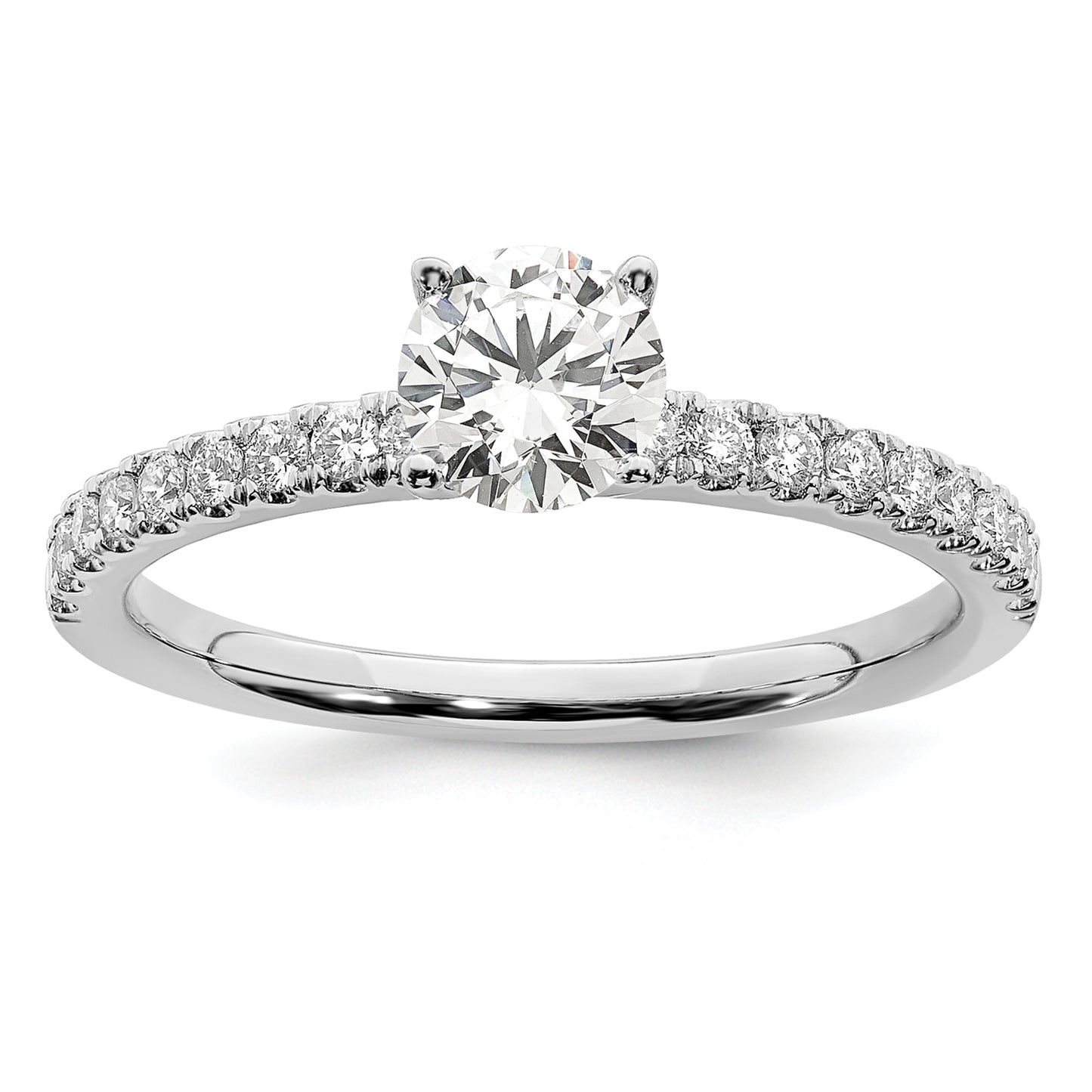 14k White Gold 3/4 Ct. Lab Grown Diamond VS/SI+ G+ Round Engagement Ring