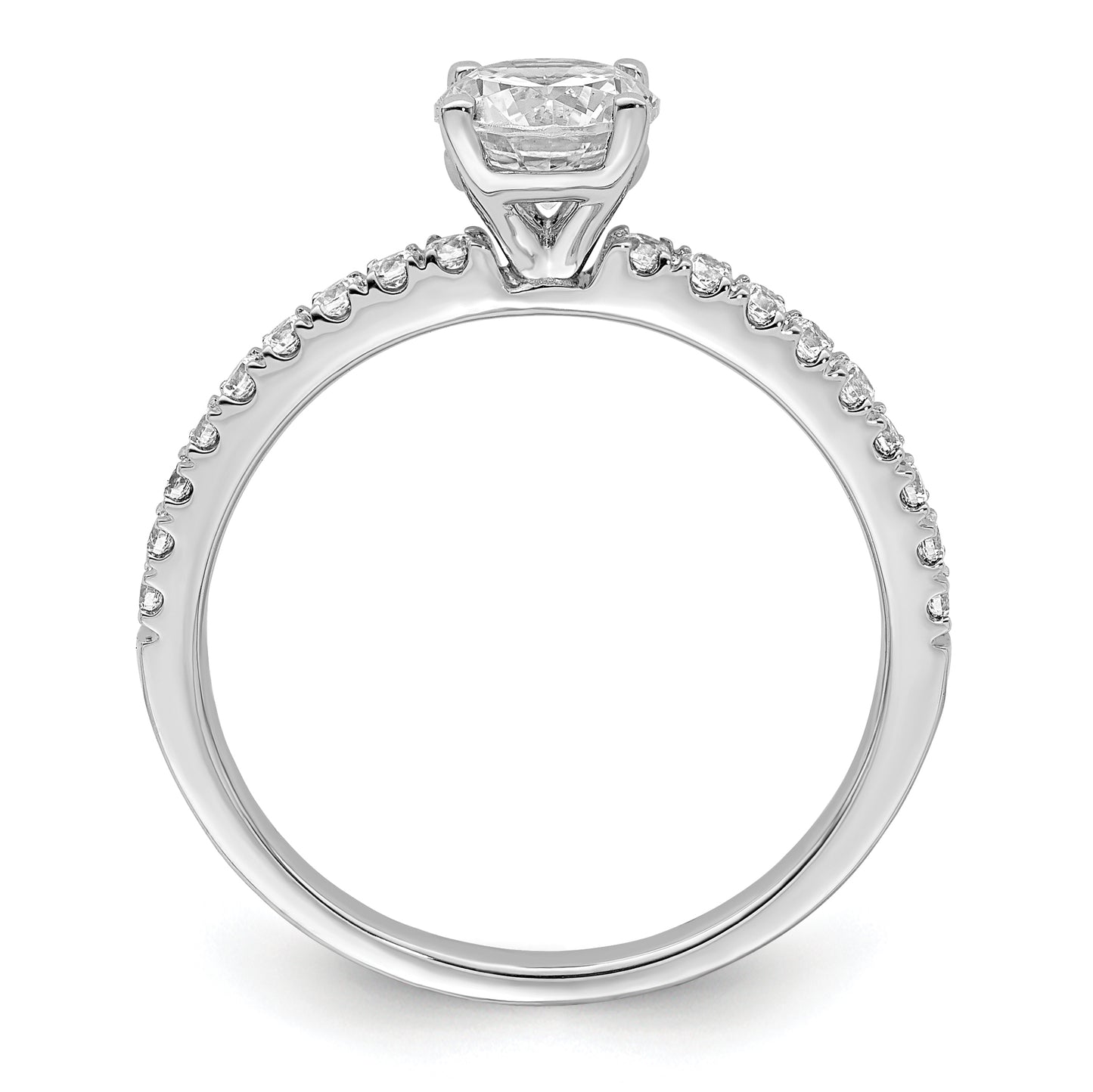 14k White Gold 3/4 Ct. Lab Grown Diamond VS/SI+ G+ Round Engagement Ring