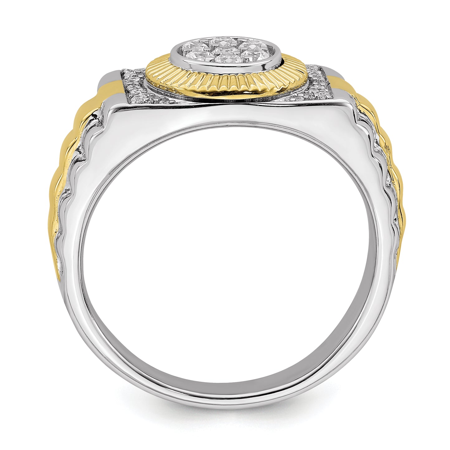 10k Two-Tone 1/3 Ct. Lab Grown Diamond VS/SI+ G+ Men's Ring