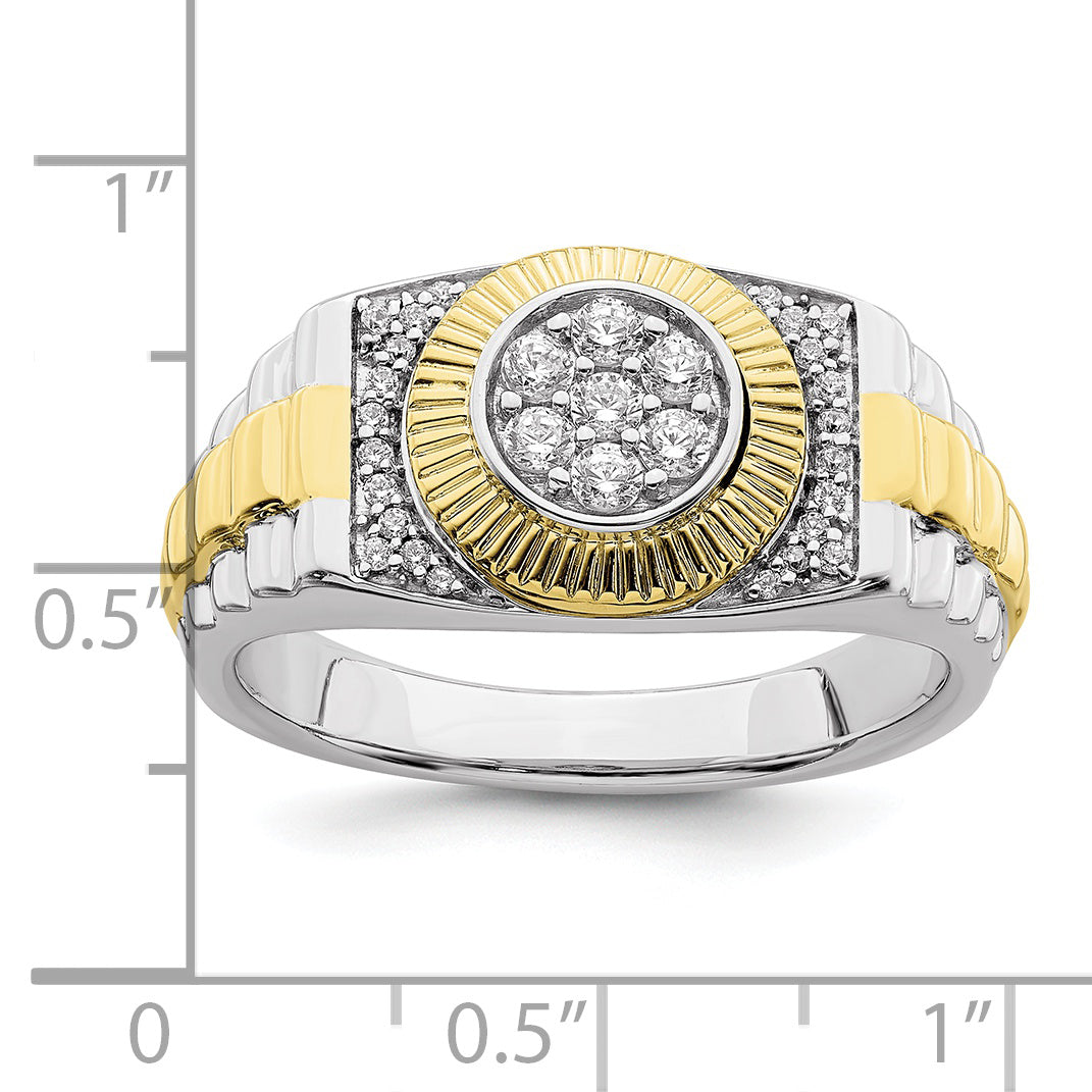 10k Two-Tone 1/3 Ct. Lab Grown Diamond VS/SI+ G+ Men's Ring