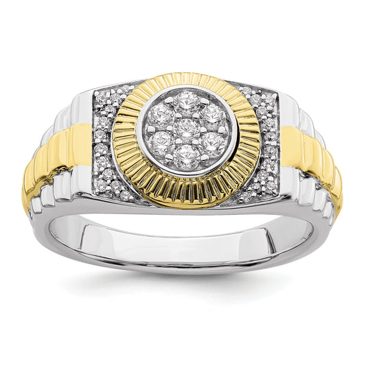 10k Two-Tone 1/3 Ct. Lab Grown Diamond VS/SI+ G+ Men's Ring