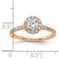 14k Rose Gold 3/4 Ct. Lab Grown Diamond VS/SI+ G+ Round Halo Engagement Ring