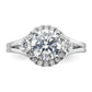 14k White Gold 1/2 Ct. Lab Grown Diamond VS/SI+ G+ 1 1/2 Ct. Center Round Three Stone Engagement Ring