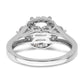 14k White Gold 1/2 Ct. Lab Grown Diamond VS/SI+ G+ 1 1/2 Ct. Center Round Three Stone Engagement Ring