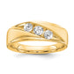 14k Yellow Gold 5/8 Ct. Lab Grown Diamond VS/SI+ G+ Three Stone Men's Ring