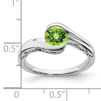 10K White Gold Peridot Bypass Ring