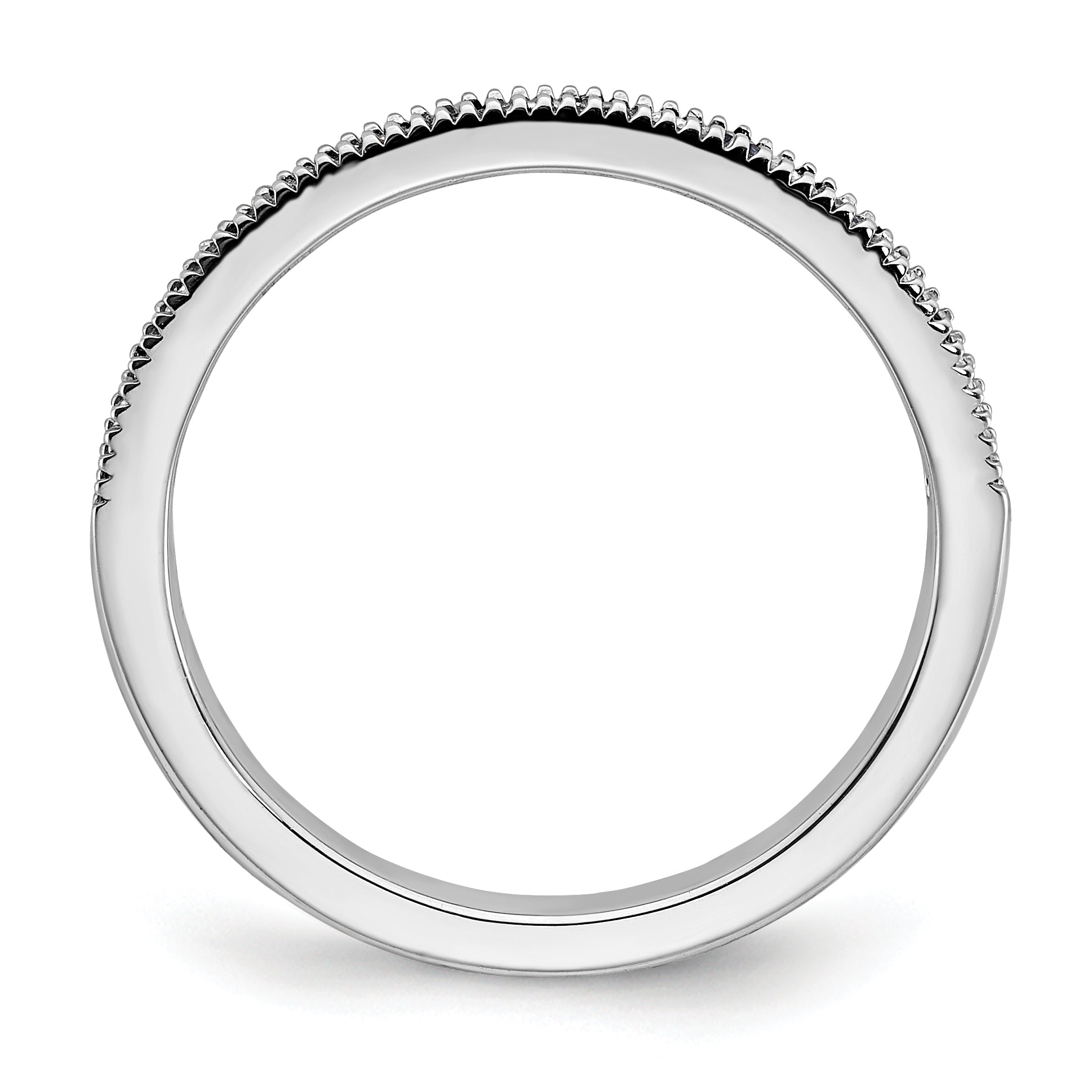 10K White Gold 10K Sapphire And Diamond Band