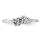 14k White Gold 1/3 Ct. Lab Grown Diamond VS/SI+ G+ Petite Engagement Ring