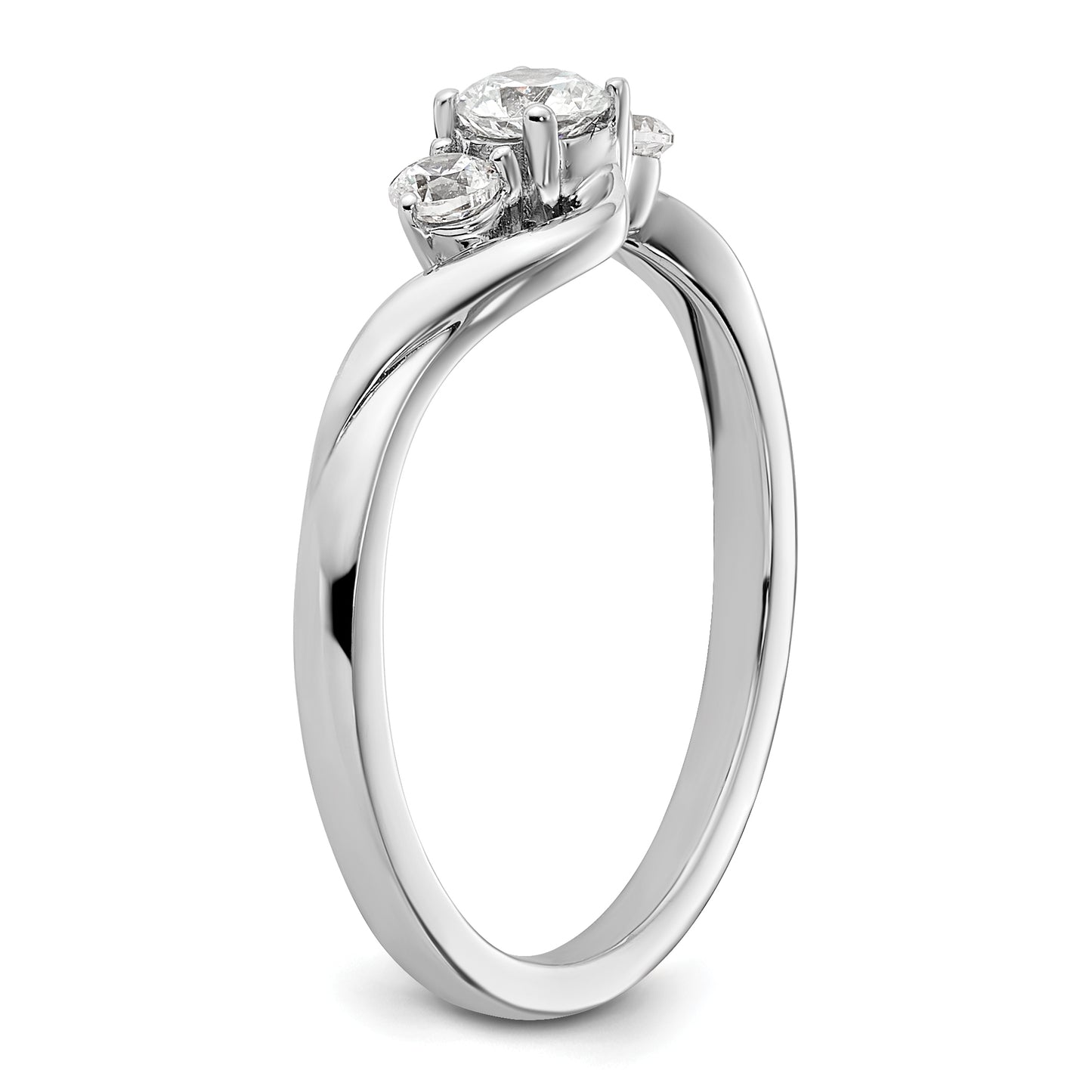 14k White Gold 1/3 Ct. Lab Grown Diamond VS/SI+ G+ Petite Engagement Ring