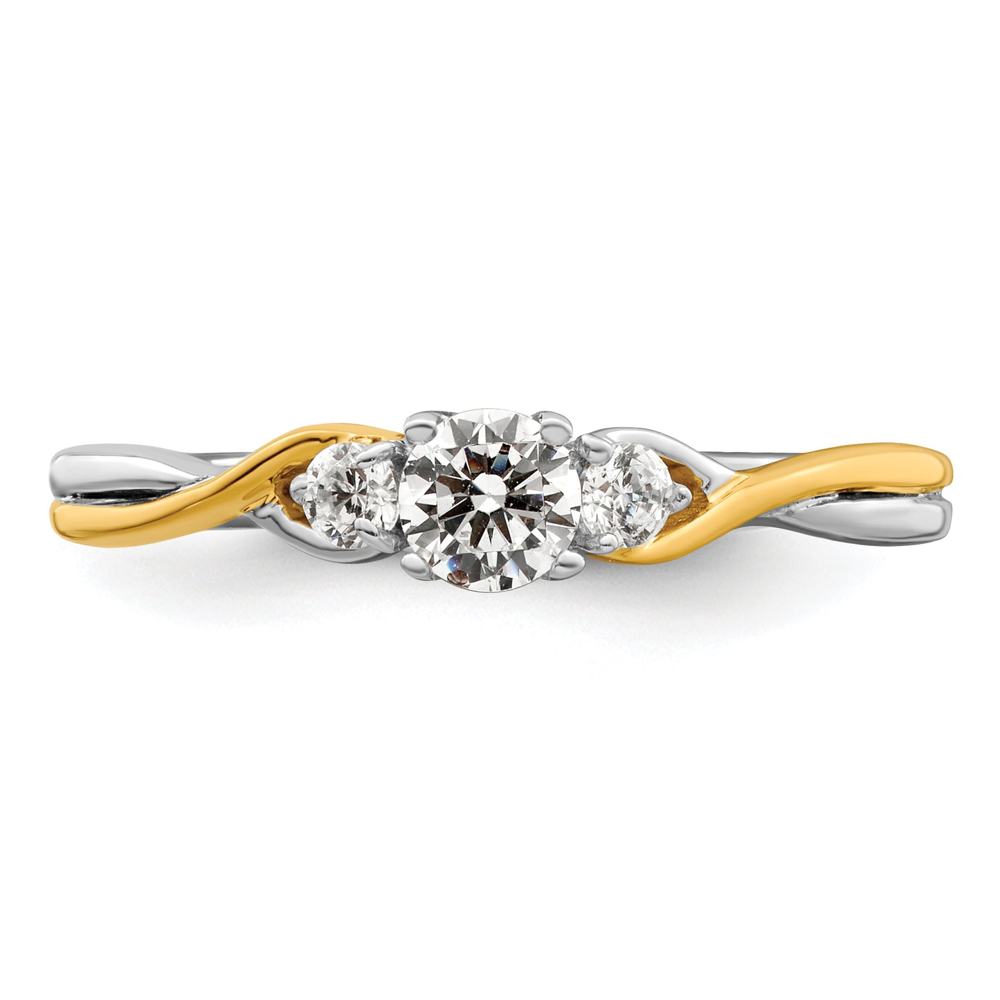 14k Two-tone Two Tone 1/3 Ct. Lab Grown Diamond VS/SI+ G+ Petite Engagement Ring