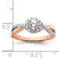 14k Two-Tone Rose and White Gold 5/8 Ct. Lab Grown Diamond VS/SI+ G+ Round Fancy Halo Engagement Ring