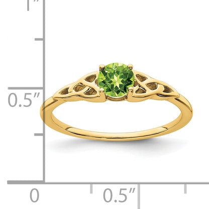 10K Yellow Gold Peridot Celtic Knot Ring
