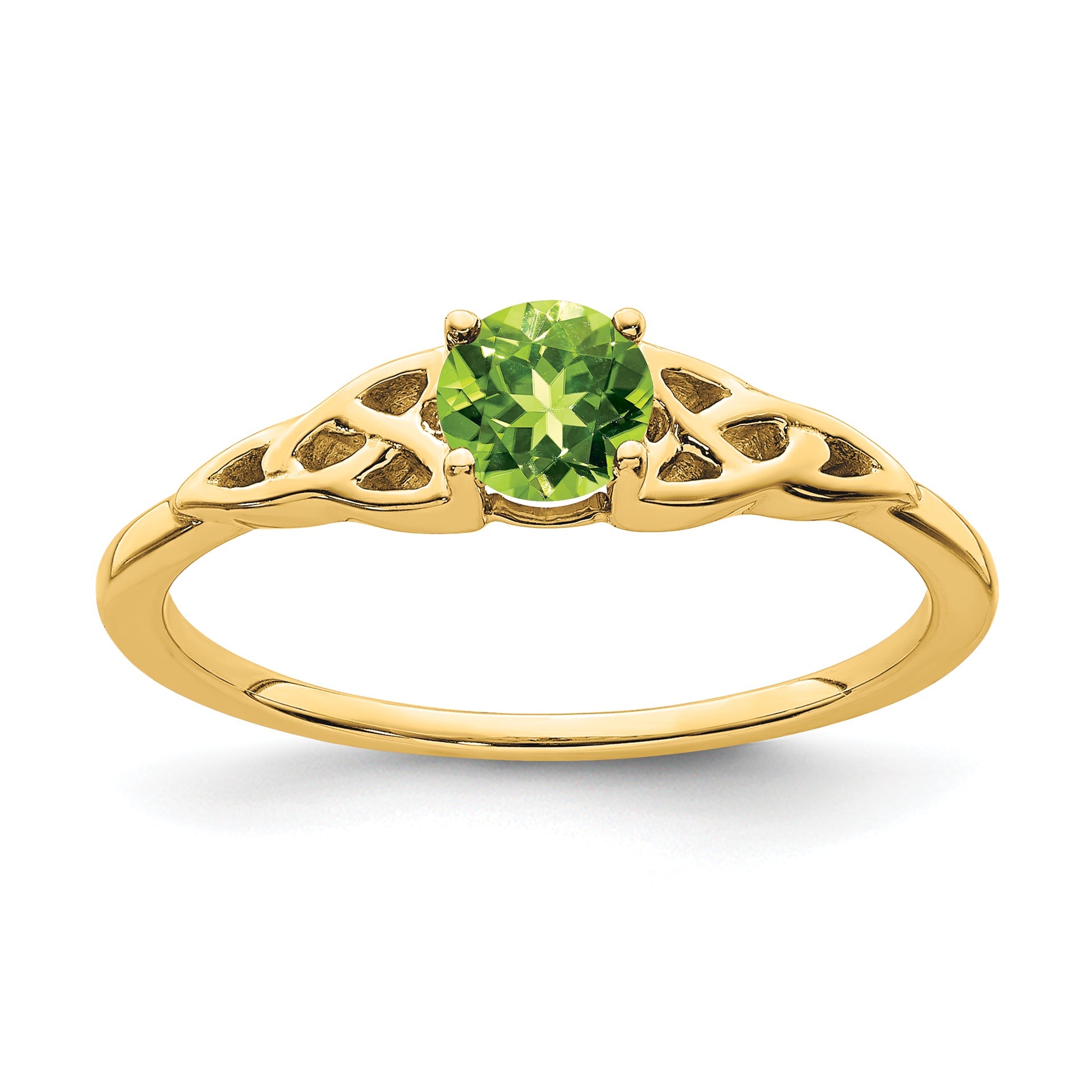 10K Yellow Gold Peridot Celtic Knot Ring