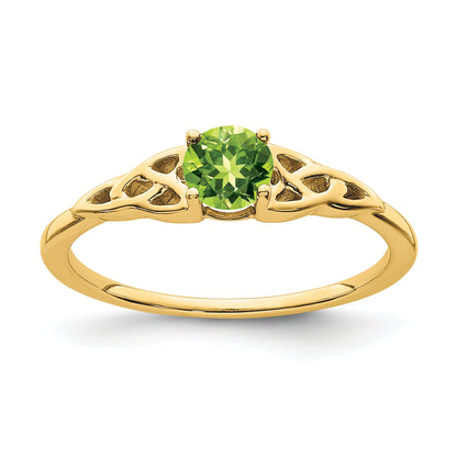 10K Yellow Gold Peridot Celtic Knot Ring