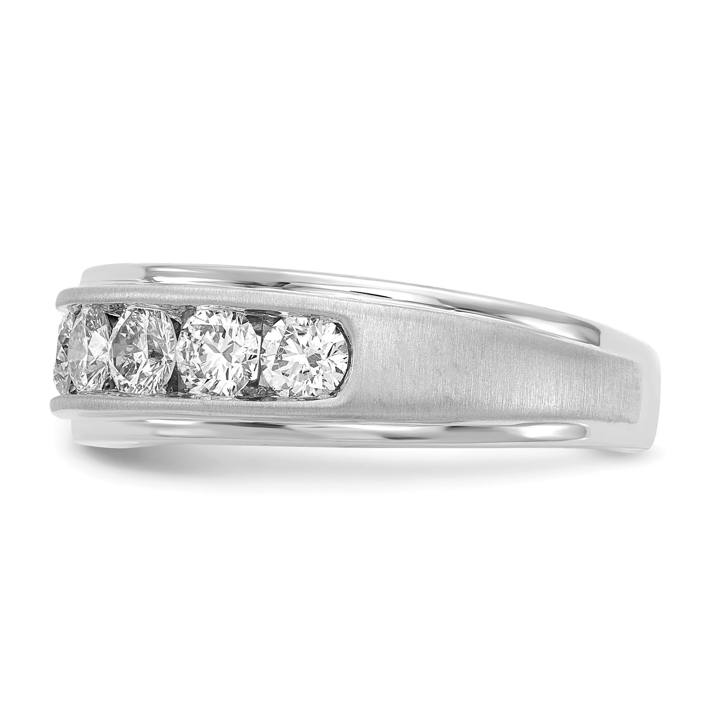 10k White Gold 1 1/2 Ct. Lab Grown Diamond VS/SI+ G+ Seven Stone Men's Ring