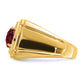 14k Yellow Gold 1/4 Ct. Lab Grown Diamond VS/SI+ G+ and Lab Created Ruby Men's Ring