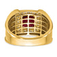 14k Yellow Gold 1/4 Ct. Lab Grown Diamond VS/SI+ G+ and Lab Created Ruby Men's Ring