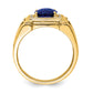 14k Yellow Gold 1/4 Ct. Lab Grown Diamond VS/SI+ G+ and Lab Created Blue Sapphire Men's Ring