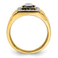 14k Yellow Gold 1/5 Ct. Lab Grown Diamond VS/SI+ G+ and Onyx Greek Key Design Men's Ring