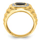 14k Yellow Gold 1/4 Ct. Lab Grown Diamond VS/SI+ G+ and Onyx Textured Men's Ring