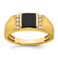 14k Yellow Gold 1/8 Ct. Lab Grown Diamond VS/SI+ G+ and Onyx Men's Ring