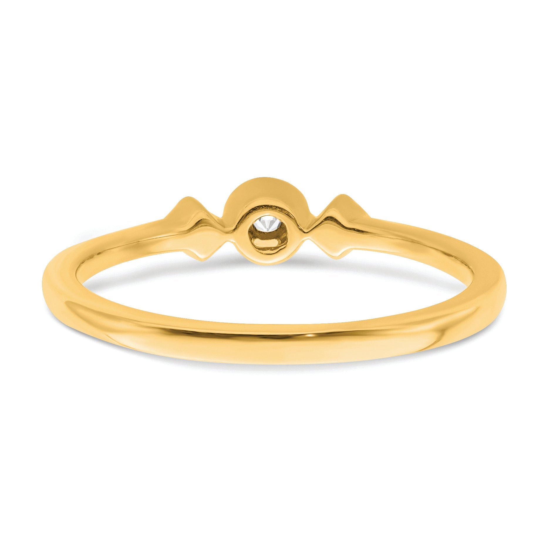 14K Yellow Gold Beaded Edge Petite 3 Stone 1/15 Carat Cushion Diamond Complete Promise/Engagement Ring