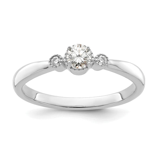 First Promise 14k White Gold 1/4 Ct. Lab Grown Diamond VS/SI+ G+ Petite Engagement Ring