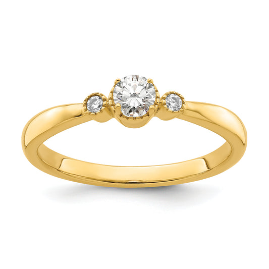 14k Yellow Gold First Promise 1/4 Ct. Lab Grown Diamond VS/SI+ G+ Petite Engagement Ring