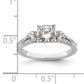 14k White Gold 3/8 Ct. Lab Grown Diamond VS/SI+ G+ 1 Ct. Center Round Engagement Ring