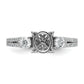 14k White Gold 3/8 Ct. Lab Grown Diamond VS/SI+ G+ 1 Ct. Center Oval Engagement Ring